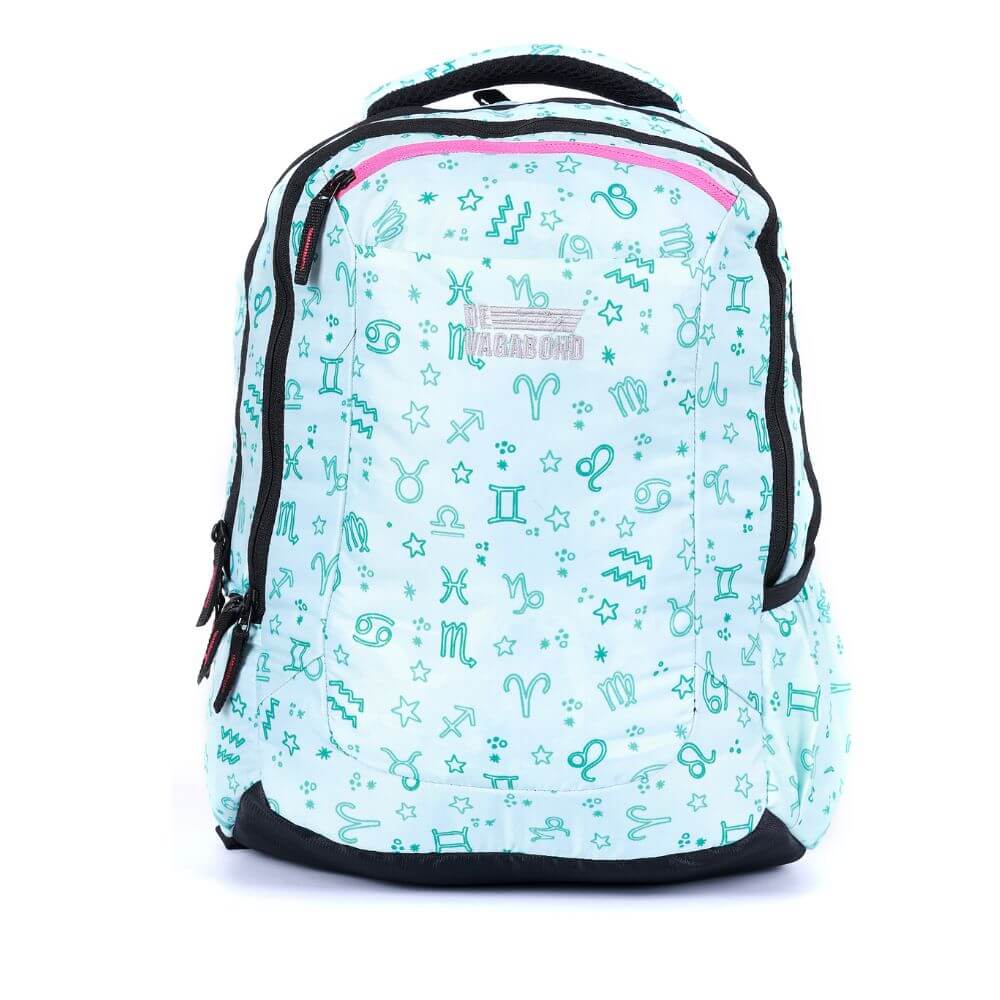 Horizon Green School/College Bag 15 inch with zodiac print, ideal for school and college use.