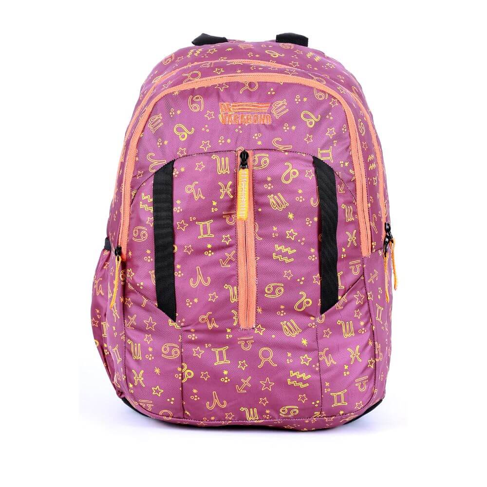 Starlight-Maroon School/College Bag designed for laptops and books with water-resistant fabric and zippered compartments.