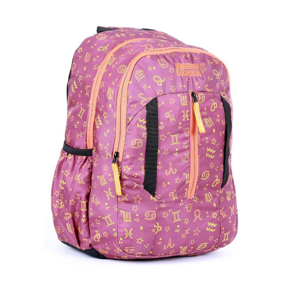 Starlight-Maroon School/College Bag with durable fabric, multiple compartments for books and laptop.