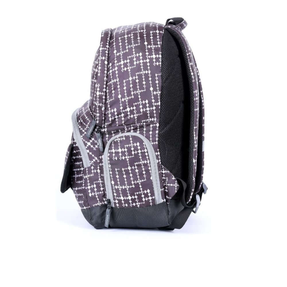 Galaxy-Black School/College Bag featuring a spacious side view with padded straps and durable fabric.