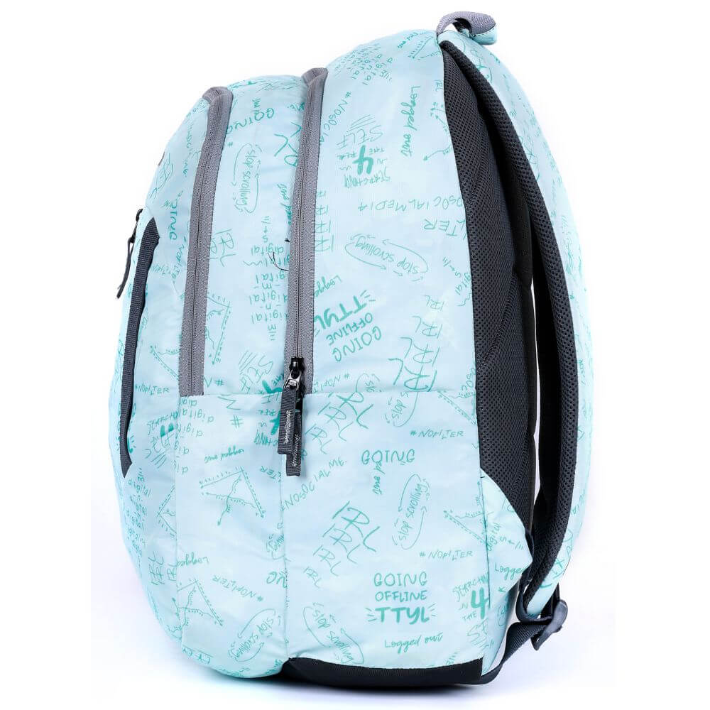 Starlight-Blue School/College Bag 17 inch with stylish designs and multiple compartments for school and college use.