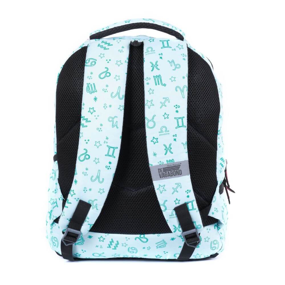 Horizon Green School/College Bag 15 inch with stylish astrology print and padded back for comfort.