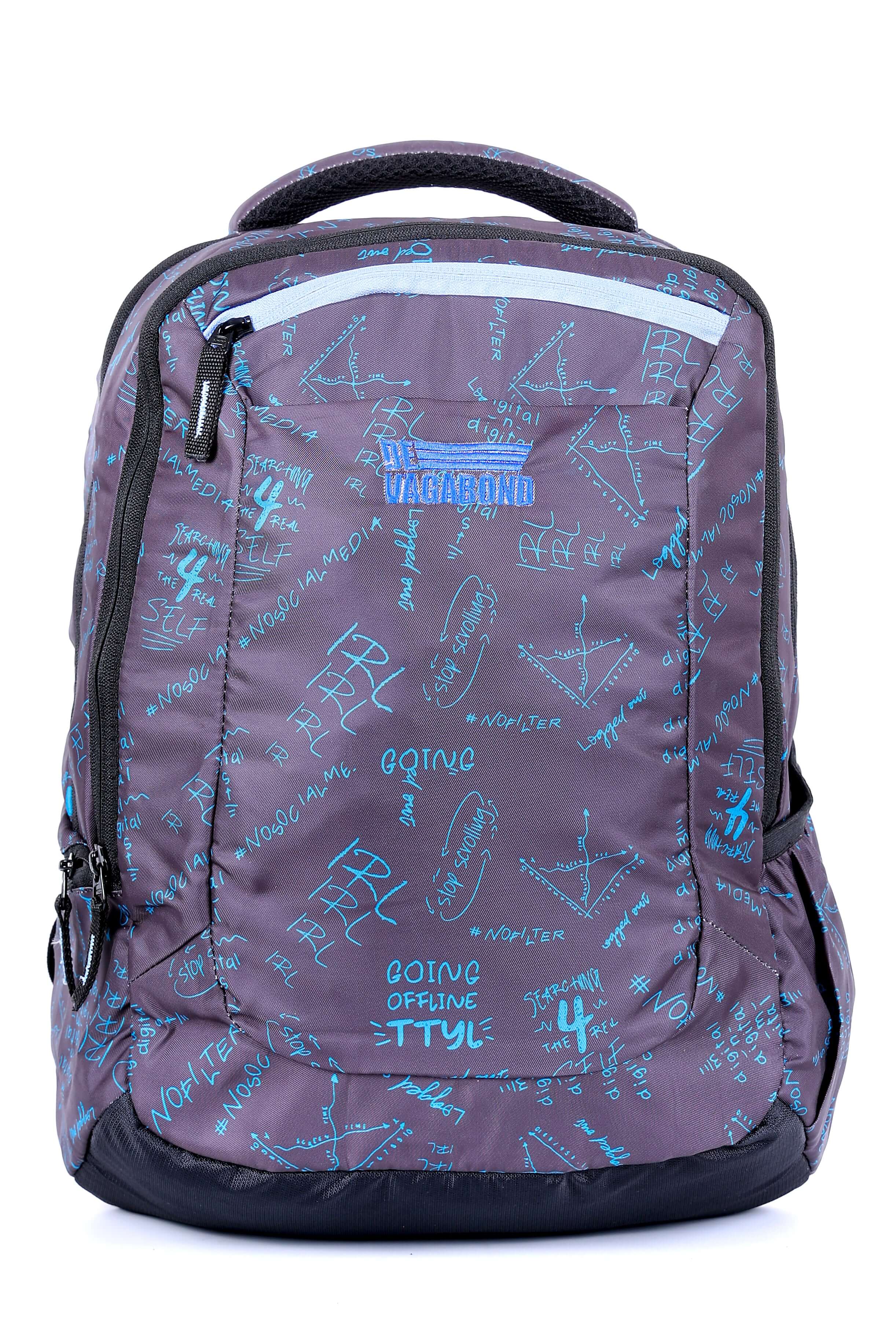 Horizon Grey School/College Bag 15 Inch Blue with graphic print, durable material and multiple compartments.