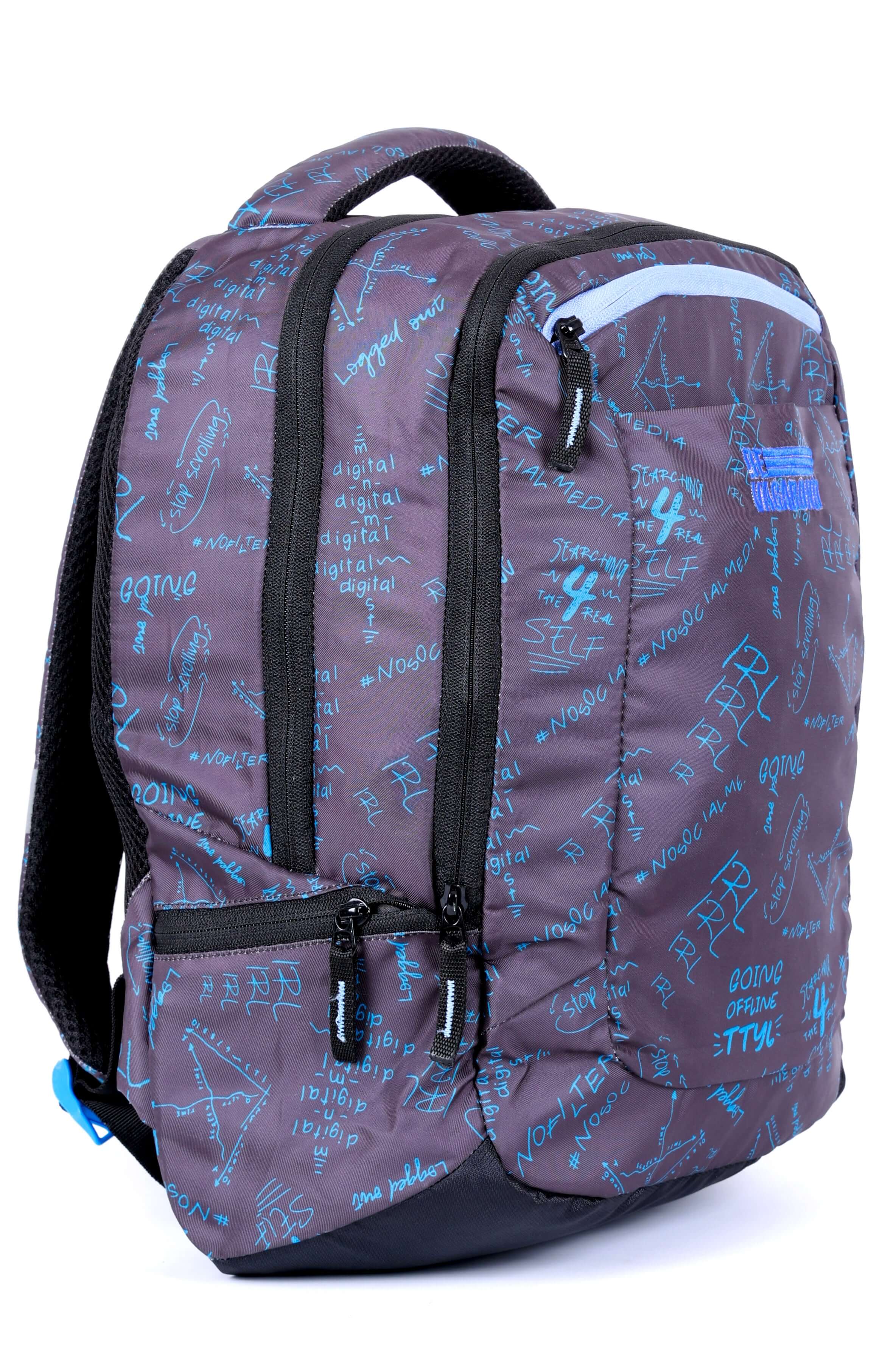 Horizon Grey School/College Bag 15 Inch Blue, durable, water-resistant, with adjustable straps and multiple compartments.