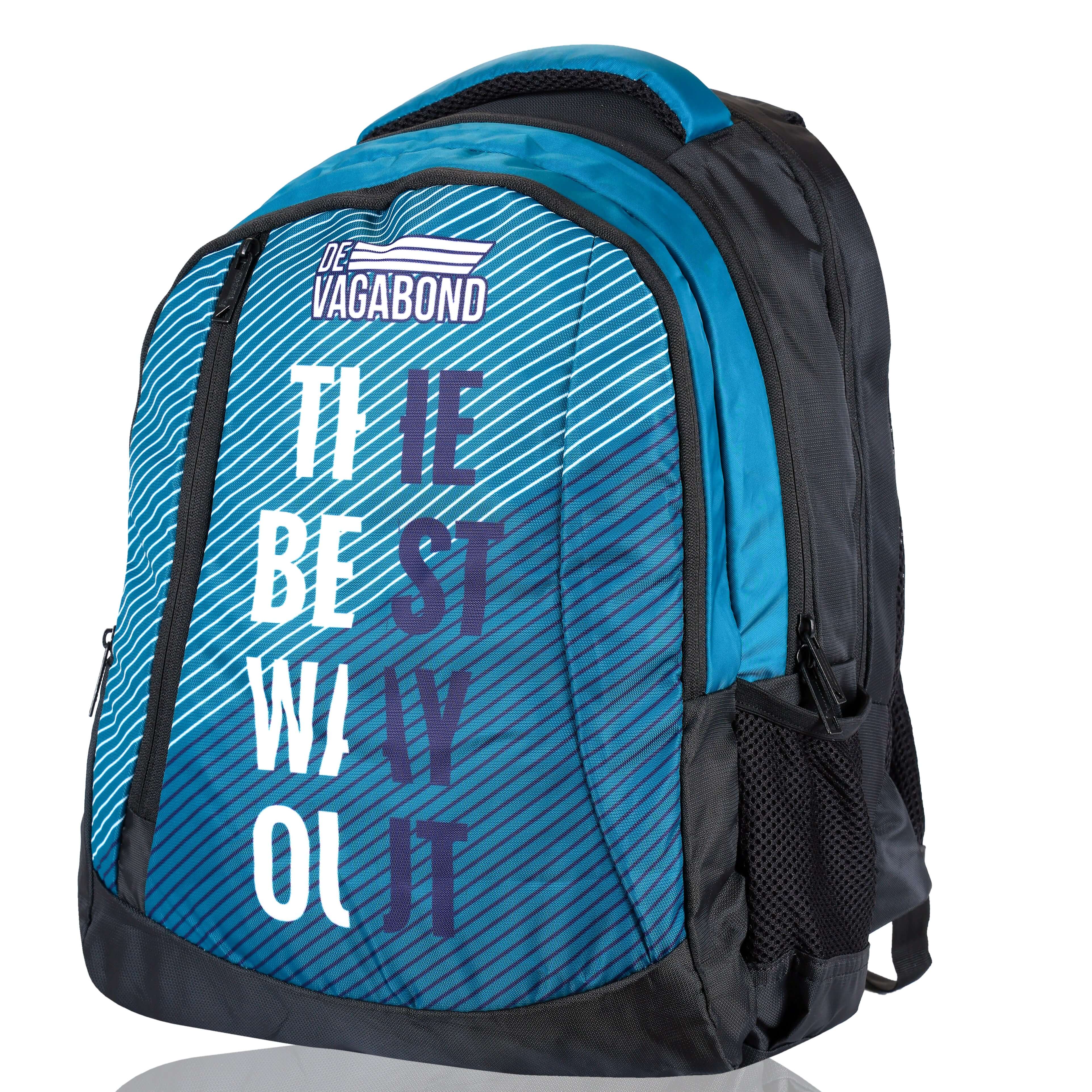 Splash 2.24 casual/school backpack 45L in blue with graphic design and durable construction.