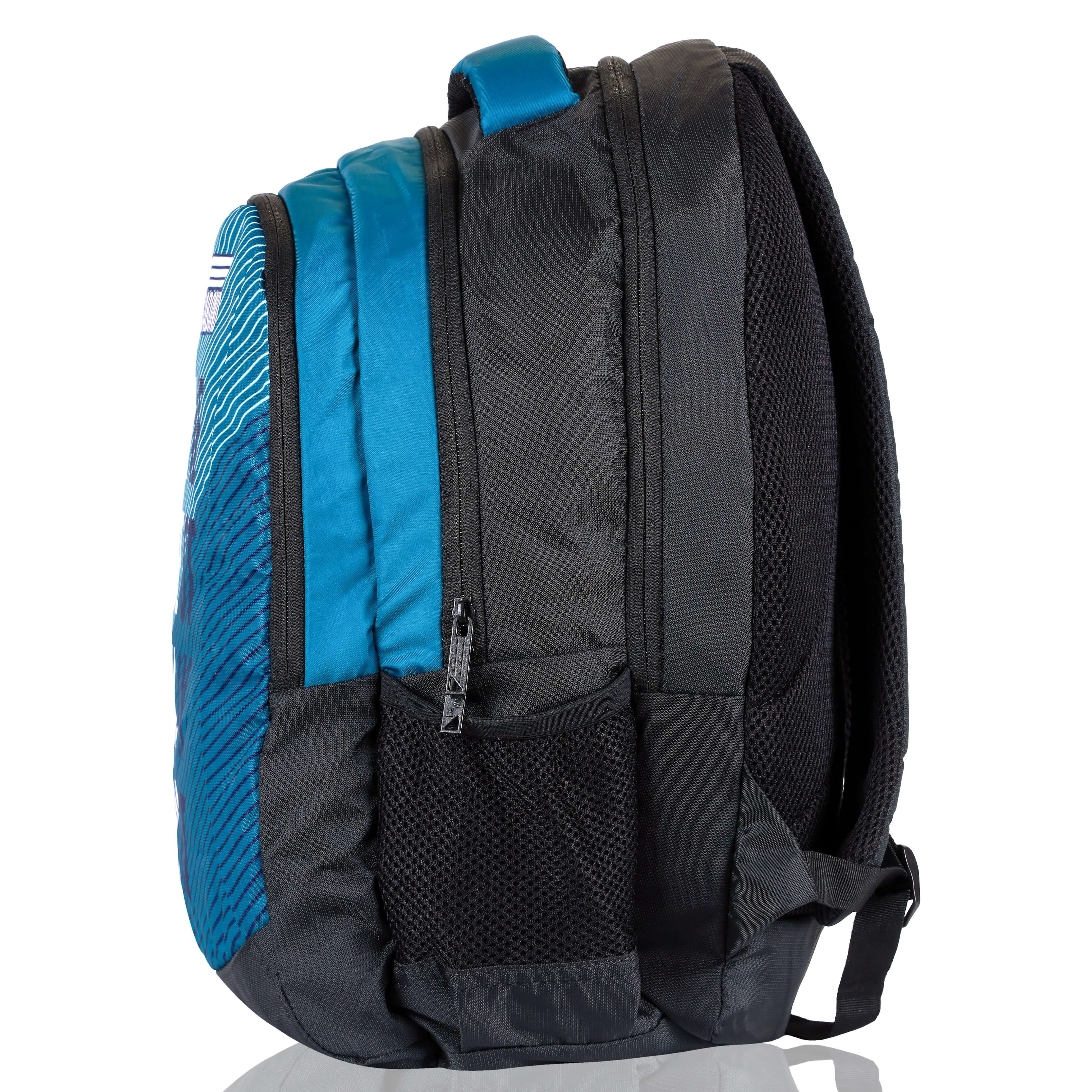 Splash 2.24 casual/school backpack 45L side view showcasing durable fabric and multiple compartments.