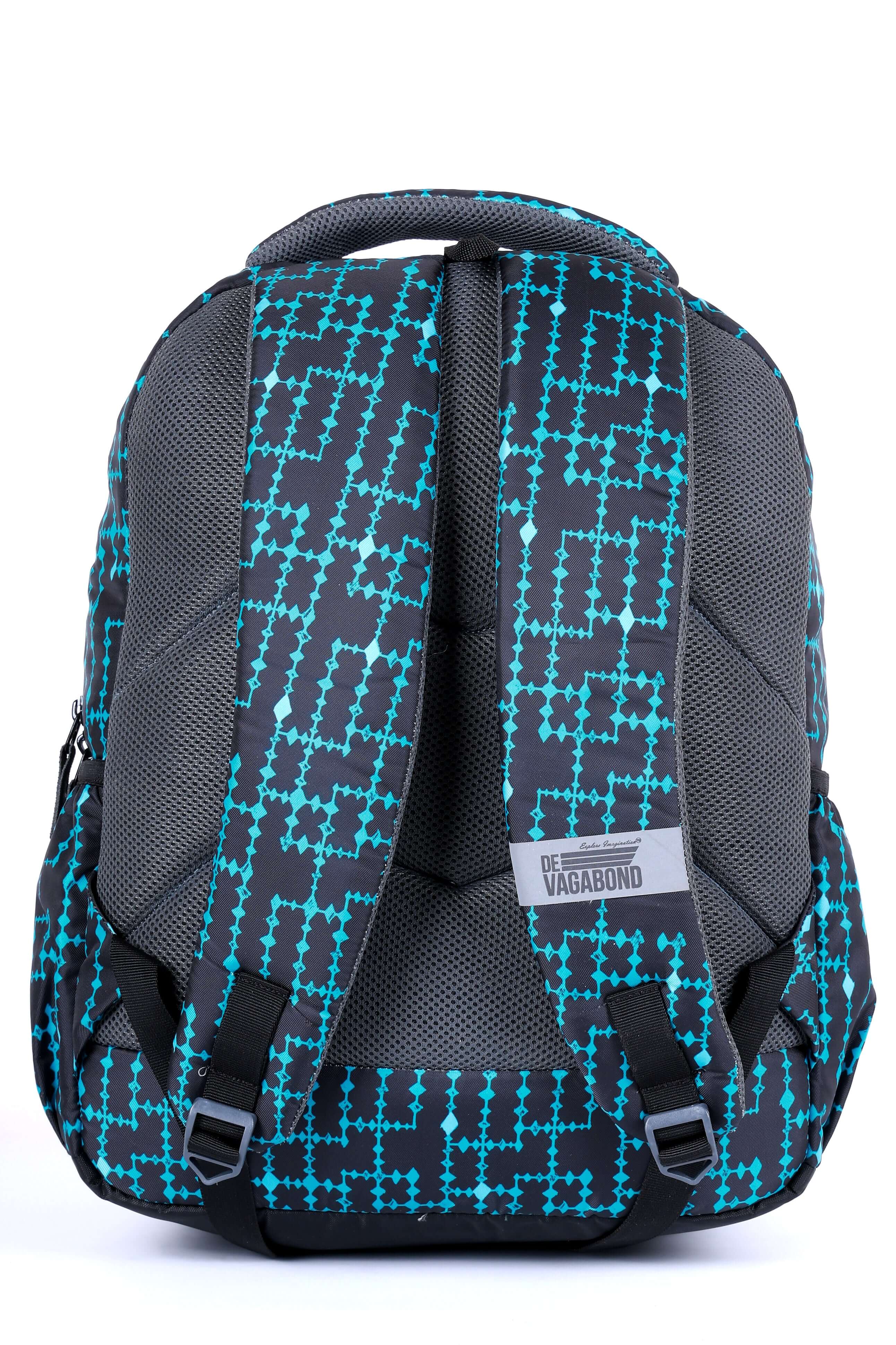 Azure Electric Casual/School Bag featuring padded shoulder straps and ergonomic back panel for comfort.