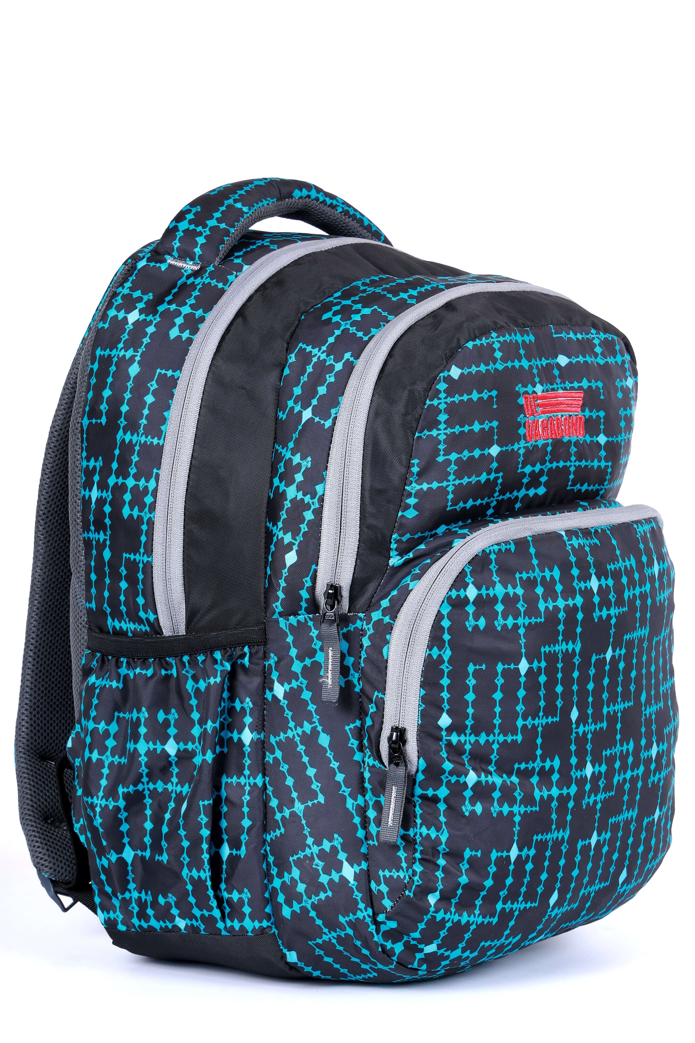Azure Electric Casual/School Bag with two spacious compartments and padded shoulder straps for comfort.