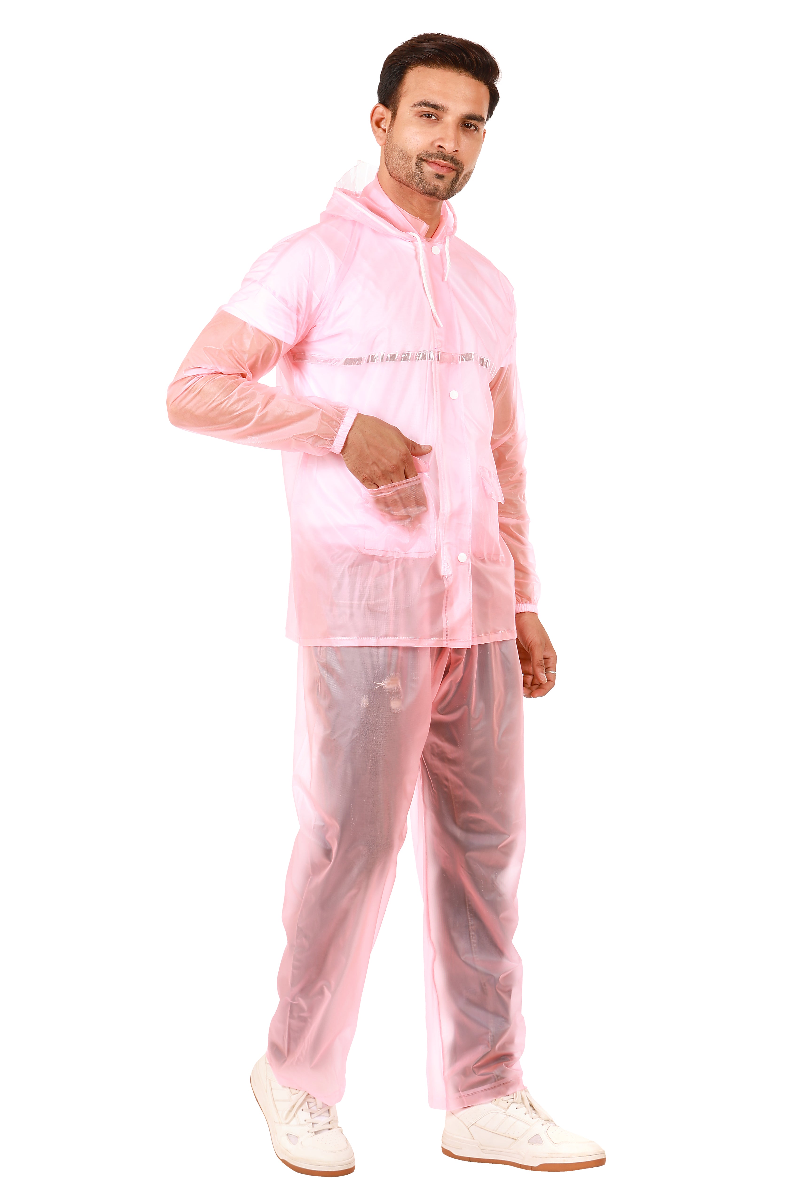 Rainwear jacket with pant PVC transparent