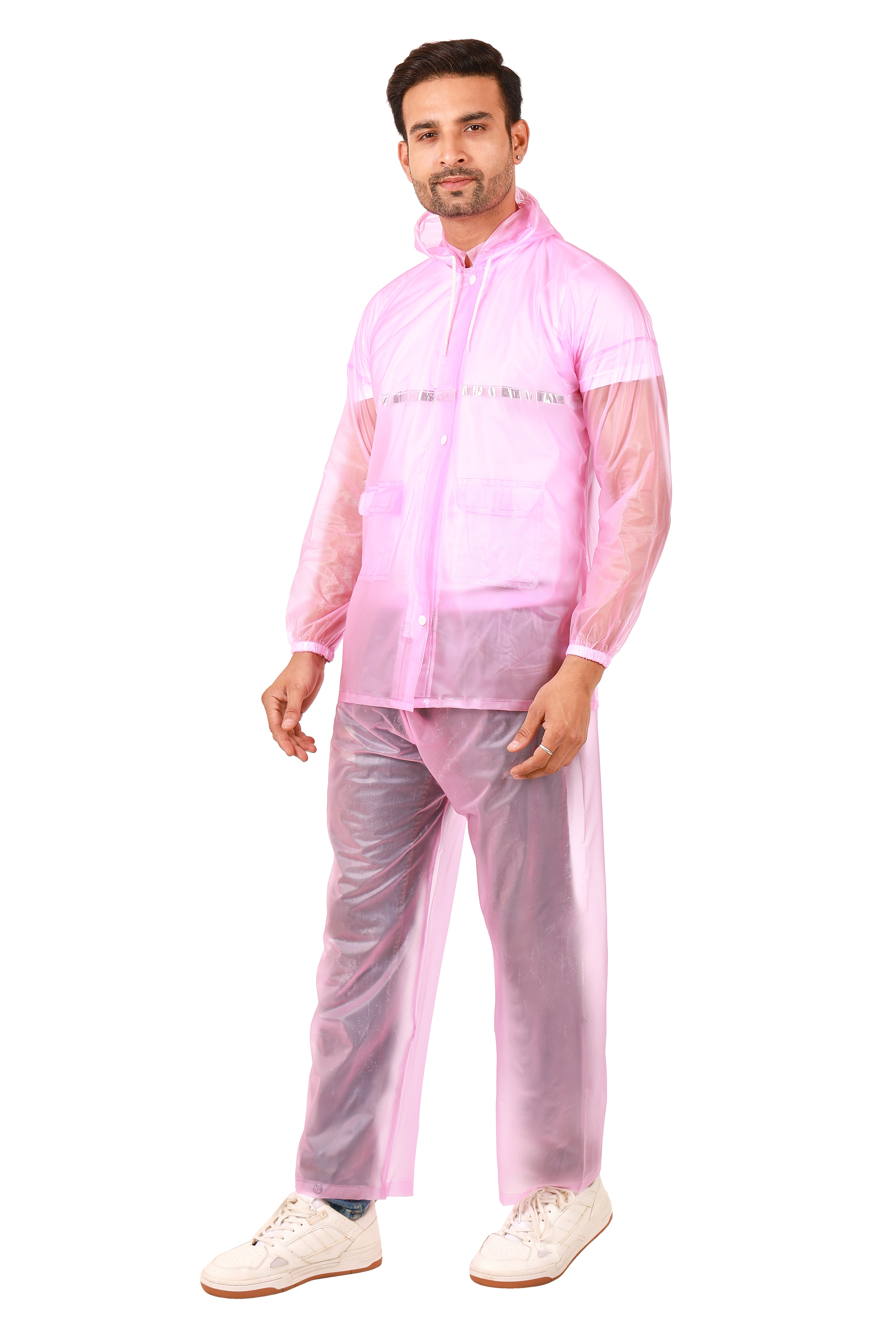 Rainwear jacket with pant pink