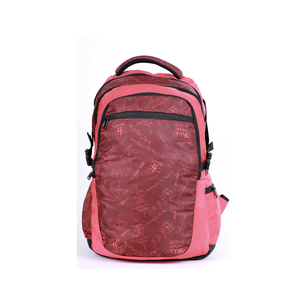 Stevea 2.24 Casual School Bag 38 Ltr. in stylish red with multiple compartments for organization.