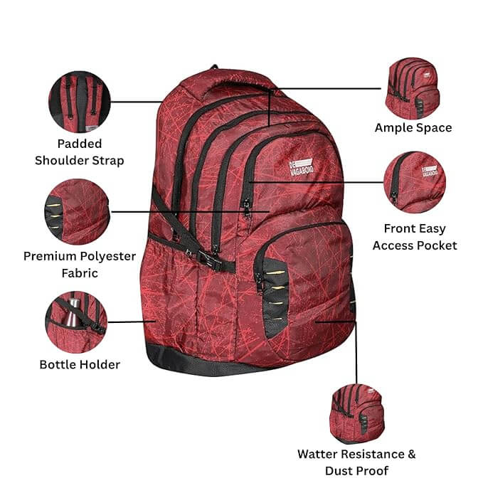 Abstract 5.21 Travel/Laptop Backpack 20 Inch 45 Ltr  (Red)