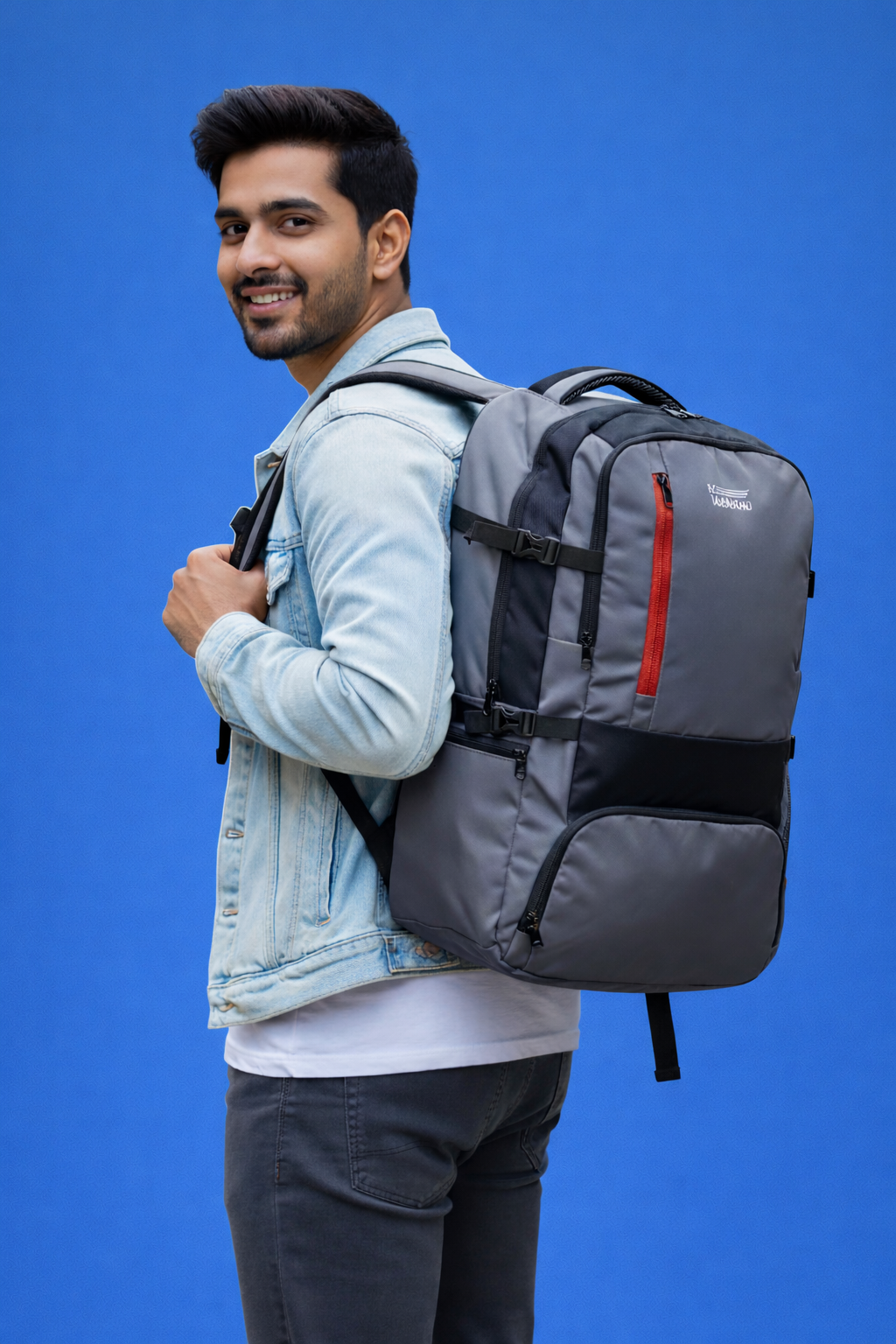 Glacier rucksack/trekking bag 55L. with shoe compartment (Grey)