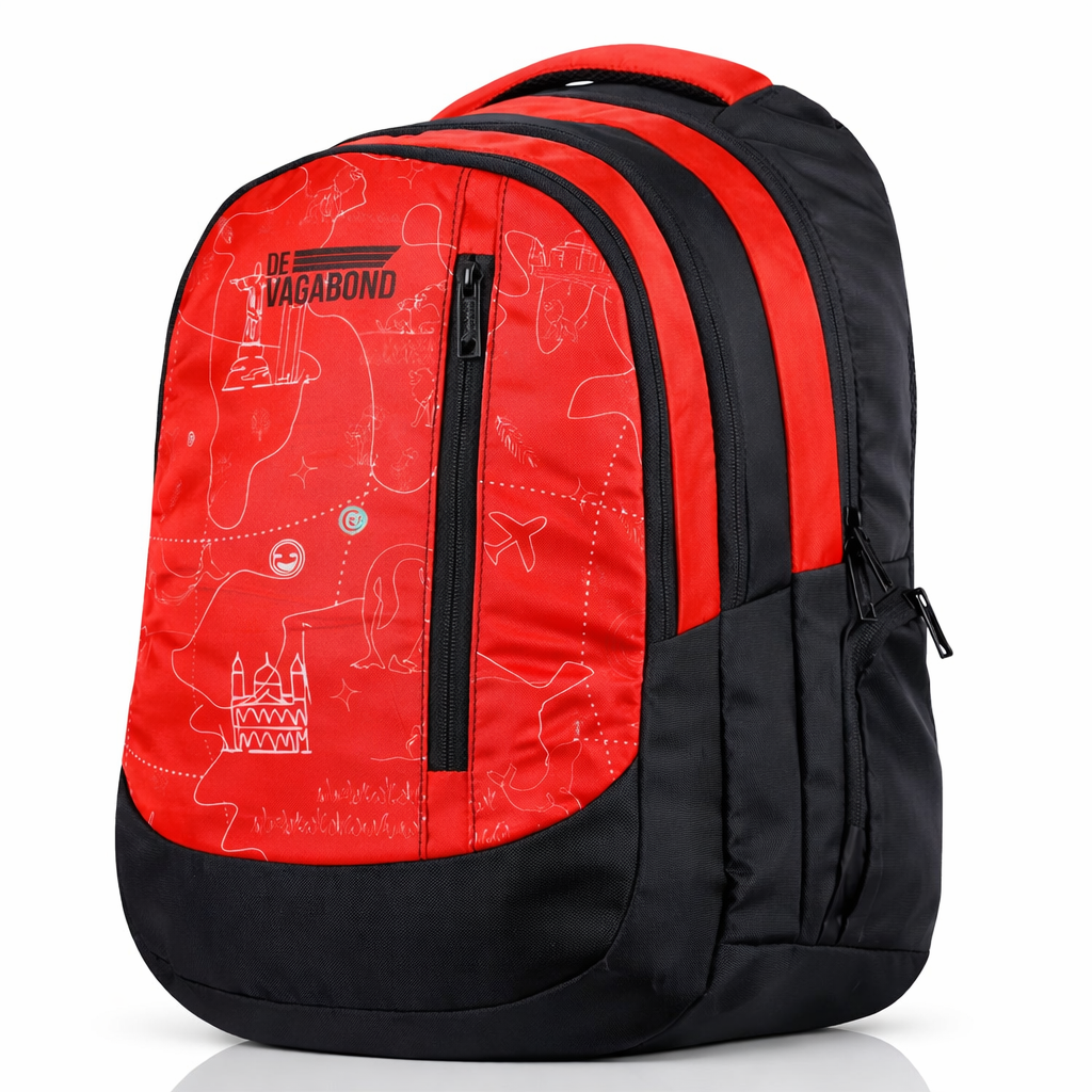 Jezz  Big size school backpack 35 L. (red) Boys and Girls long book sleeve