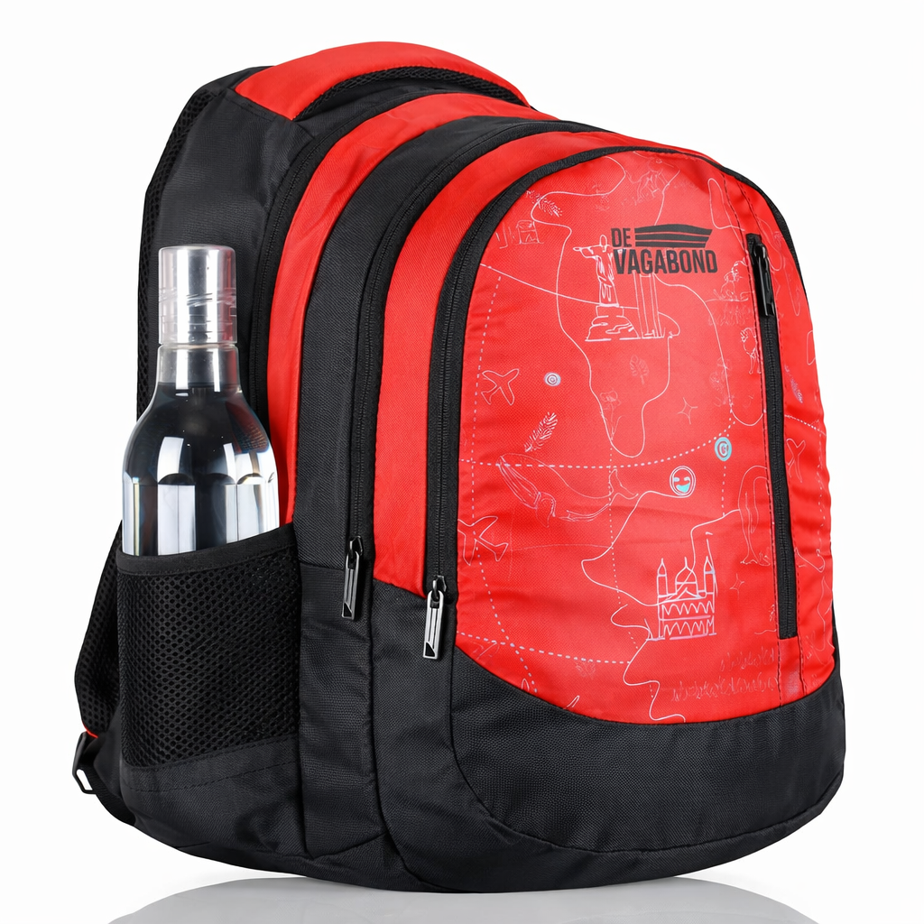 Jezz  Big size school backpack 35 L. (red) Boys and Girls long book sleeve