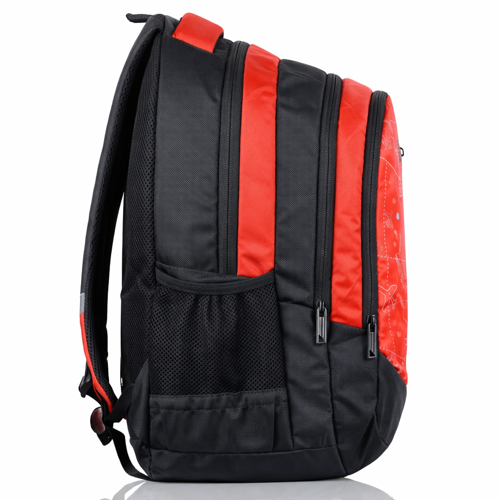 Jezz  Big size school backpack 35 L. (red) Boys and Girls long book sleeve