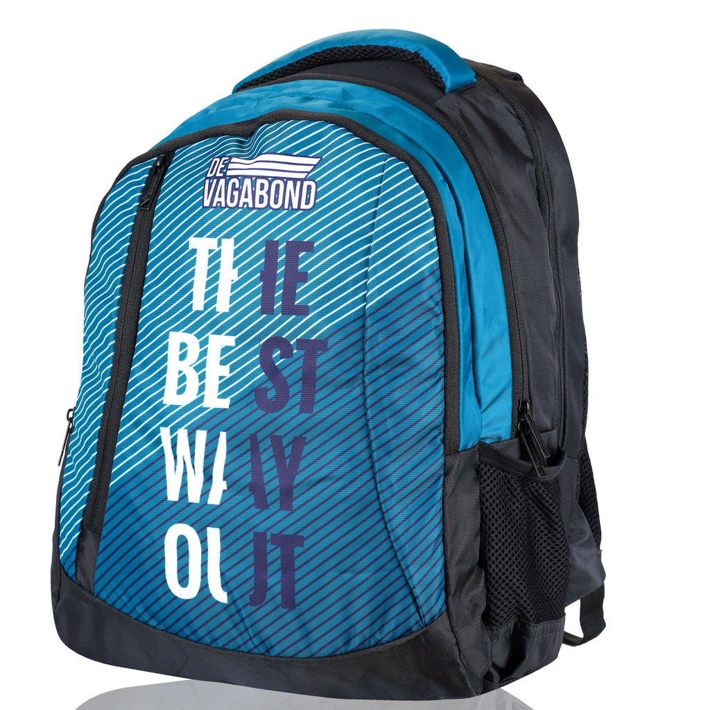 Splash 2.24 casual/school backpack 45L in blue with graphic design and durable construction.