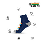 Casual Unisex Full Length Socks (Pack of 3) Navy Blue DE VAGABOND